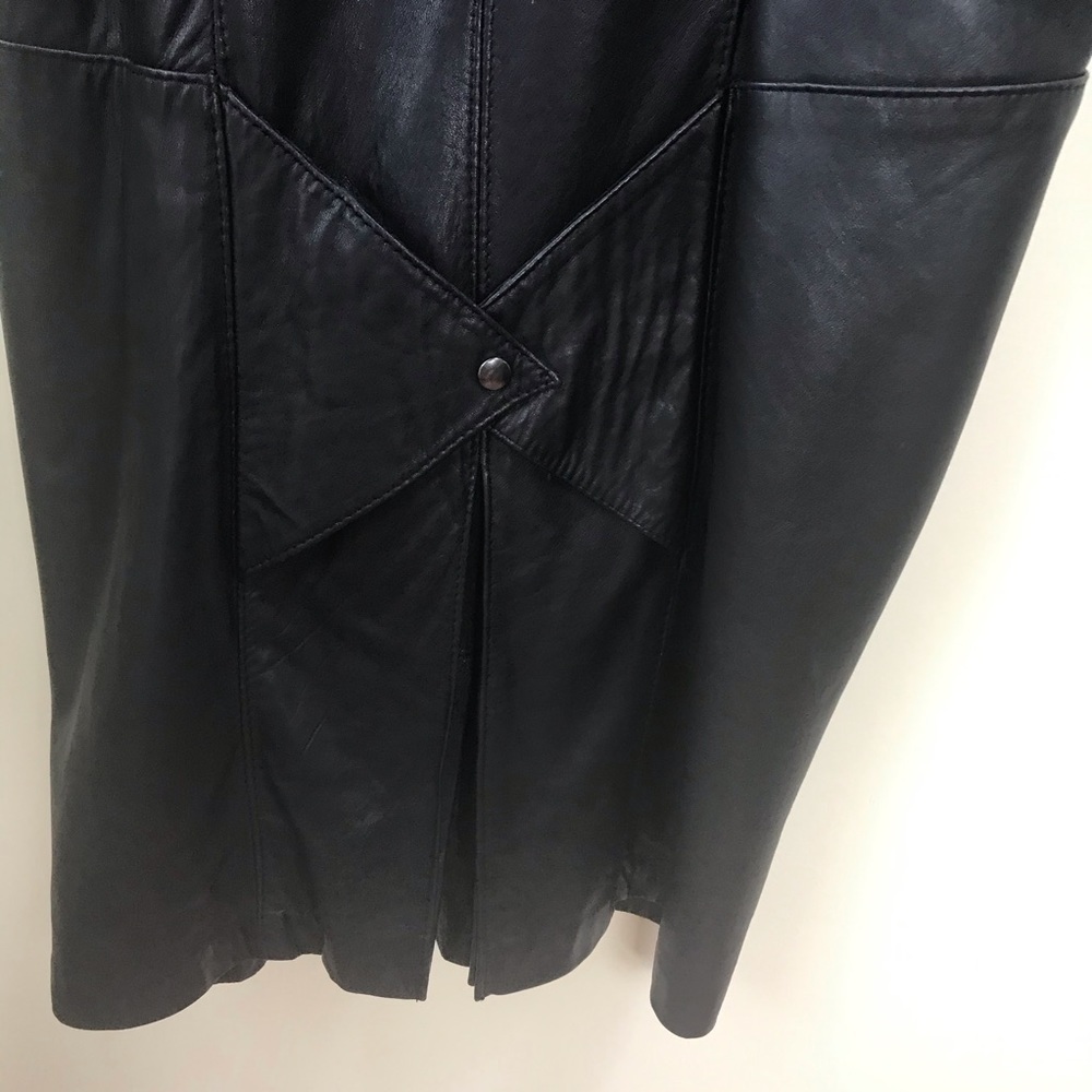 Danier Vintage 1980s Pencil Pockets Leather Skirt - Picture 5 of 16